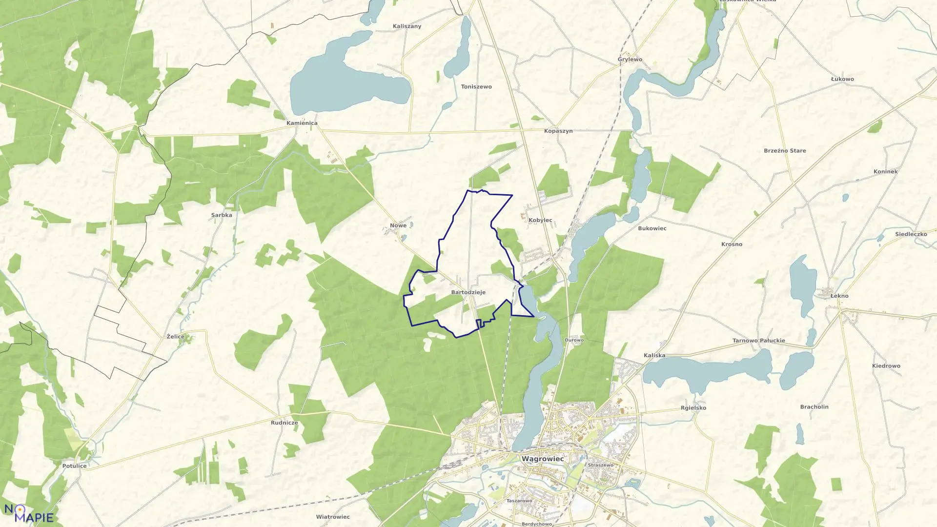 Mapa obrębu BARTODZIEJE w gminie Wągrowiec