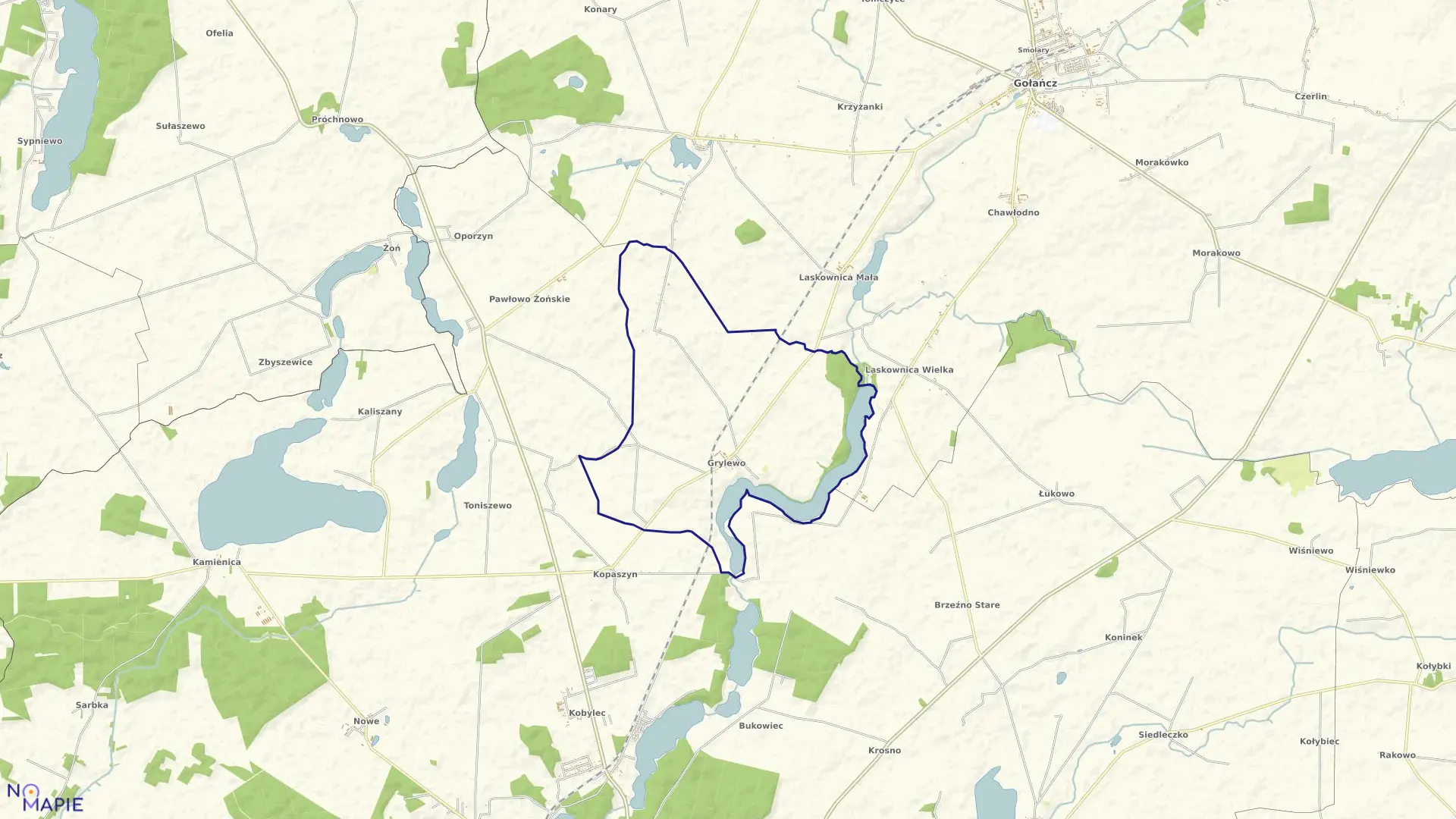 Mapa obrębu GRYLEWO w gminie Wągrowiec