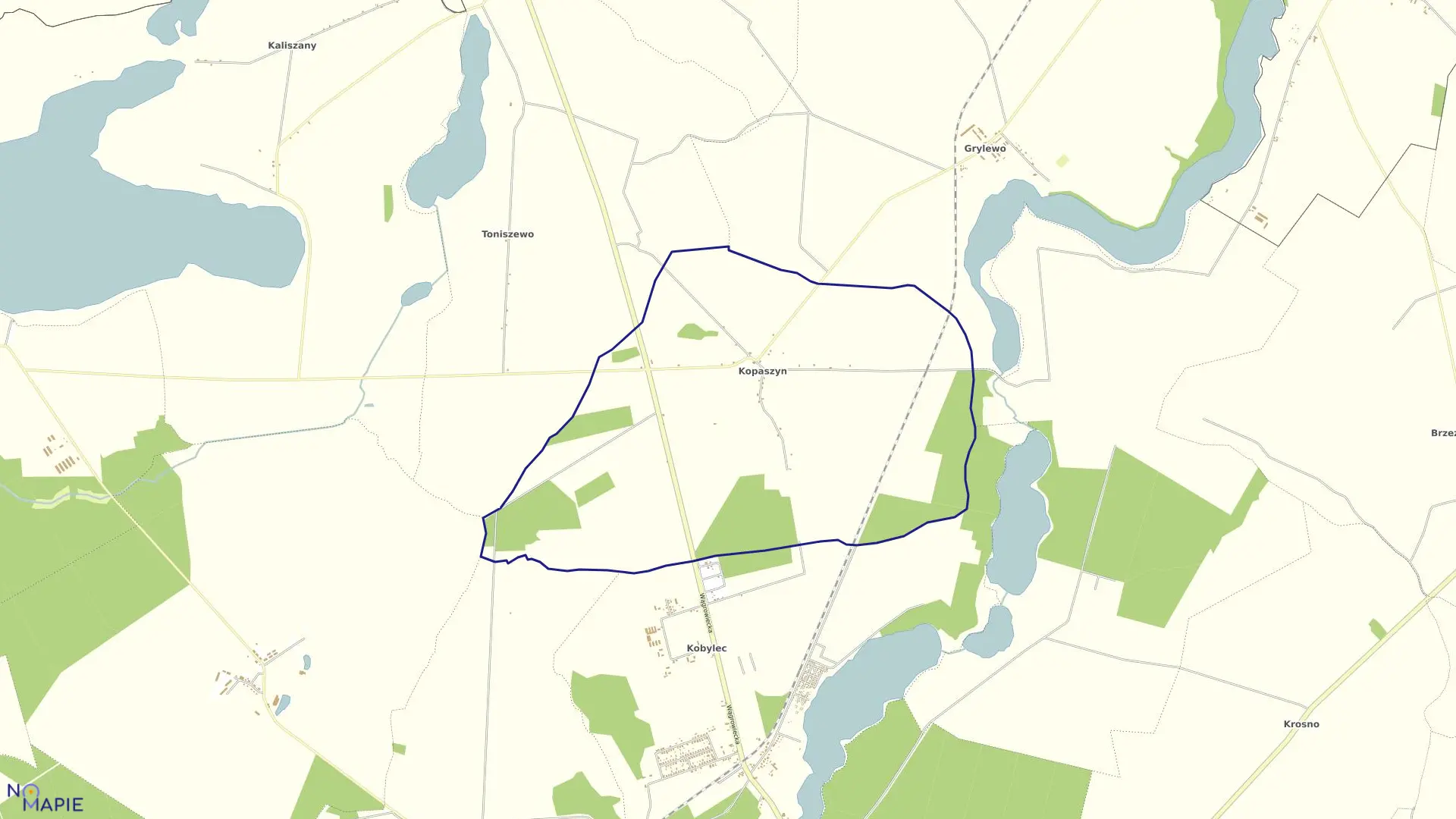 Mapa obrębu KOPASZYN w gminie Wągrowiec